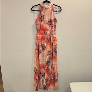 Xtaren Halter Rose Floral Dress Size Small